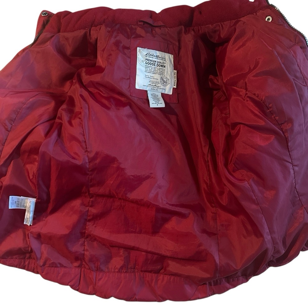 Eddie Bauer Goose Down 700 Fill Power Puffer Jacket Women's Small Red Quilt - Picture 6 of 15